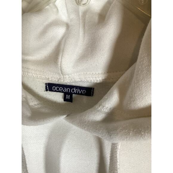 OCEAN DRIVE Hoodie Ivory Womens Medium Surfer Beach Boho - Picture 3 of 3